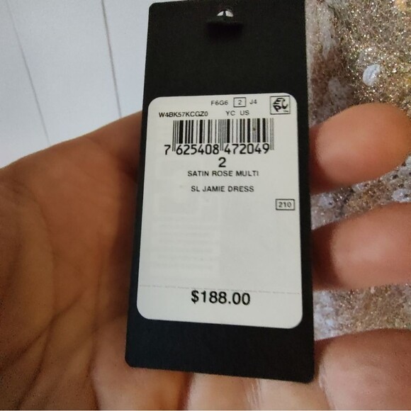 GUESS Champagne Beige Strapless Sequin Mini Dress Size 2 Cocktail Party Look - Picture 5 of 11